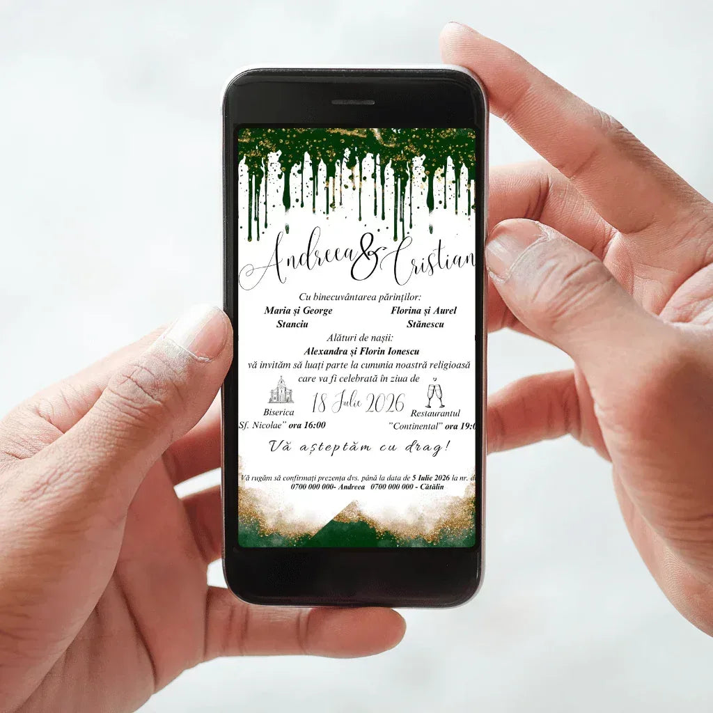 Invitatie Digitala cod Magnific C.34 - MirajulNuntii.ro