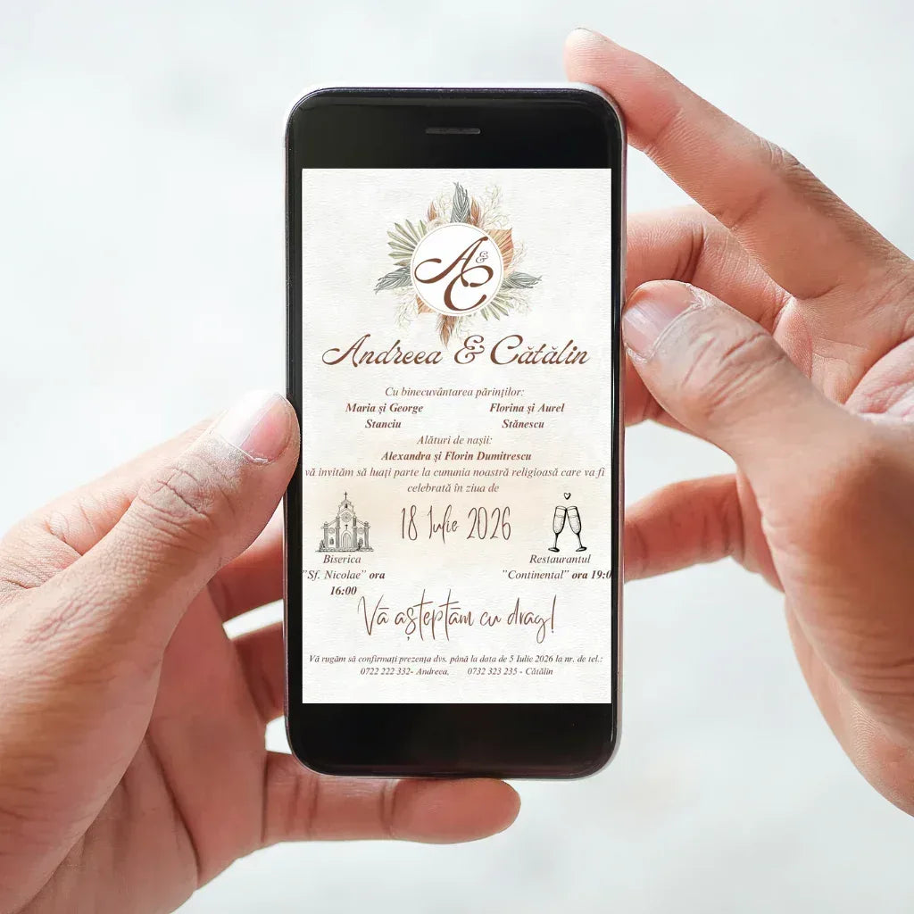 Invitatie Digitala cod Magnific C.29 - MirajulNuntii.ro