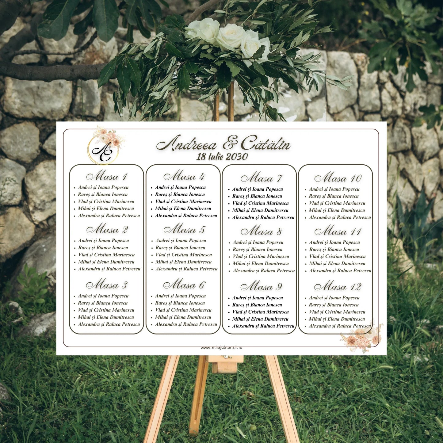 Listă invitați - Opis, cod Magnific C.44 - 10044 - MirajulNuntii.ro