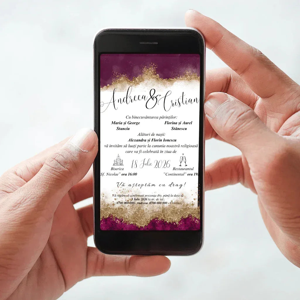 Invitatie Digitala cod Magnific C.33 - MirajulNuntii.ro