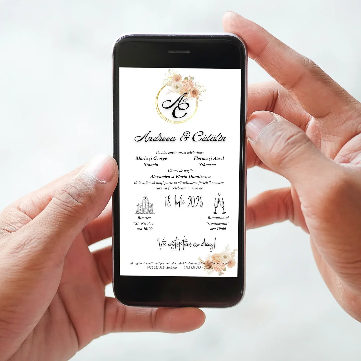 Invitatie Digitala cod Magnific C.44 - 10044 - MirajulNuntii.ro