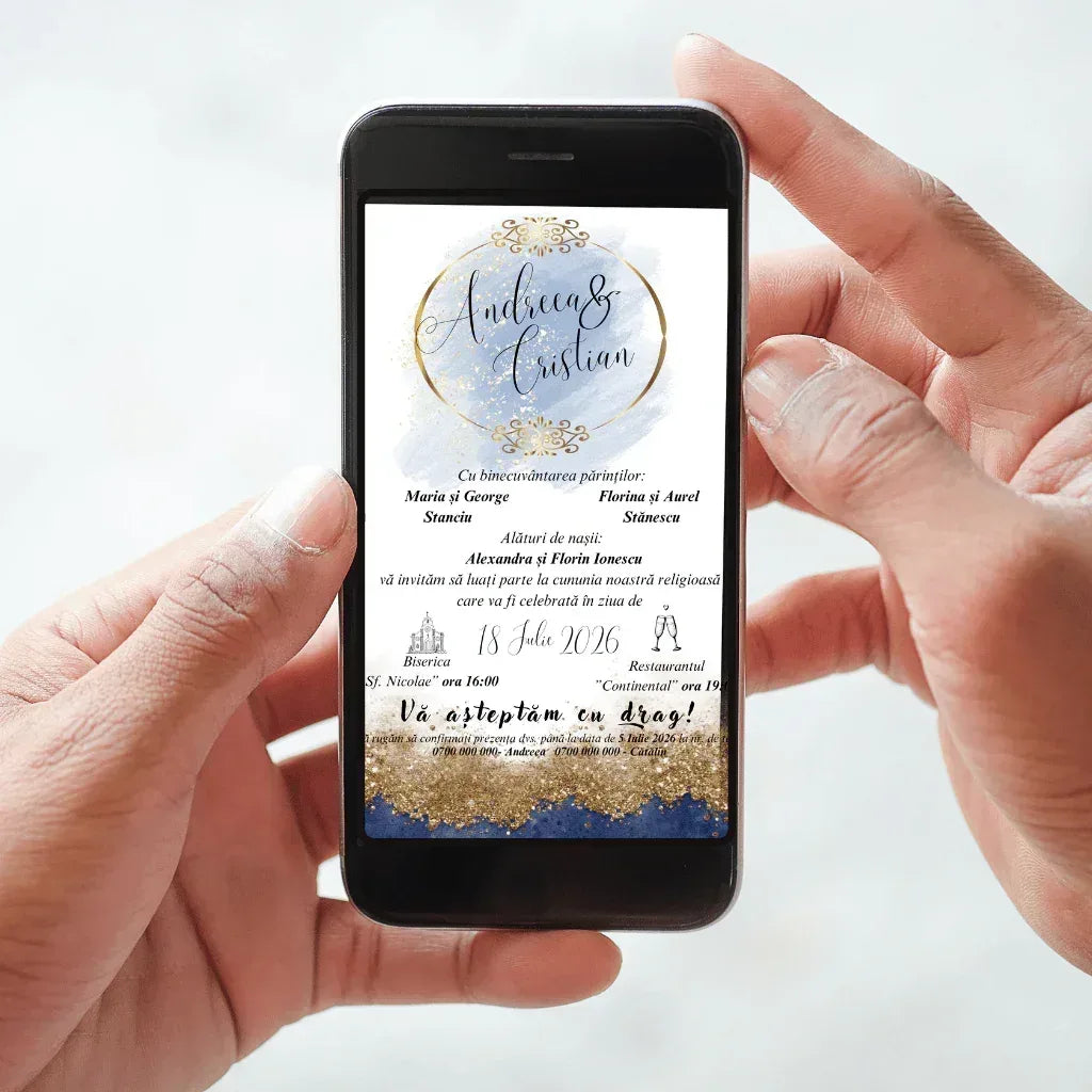 Invitatie Digitala cod Magnific C.35 - MirajulNuntii.ro