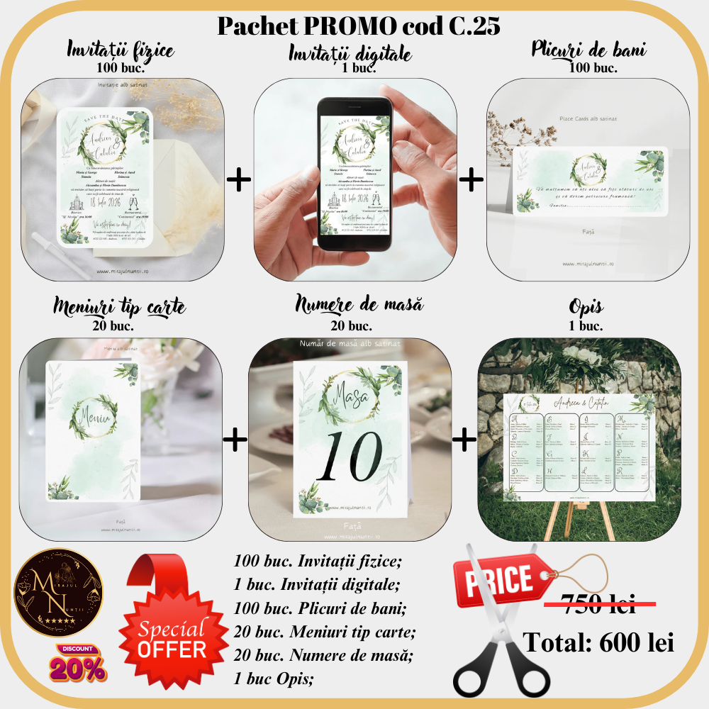 Pachet PROMO cod C.25 - MirajulNuntii.ro