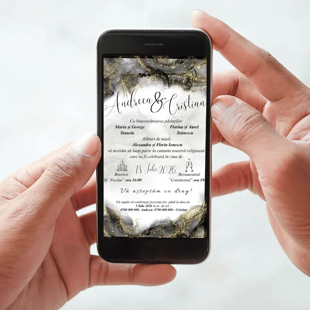Invitatie Digitala cod Magnific C.32 - MirajulNuntii.ro