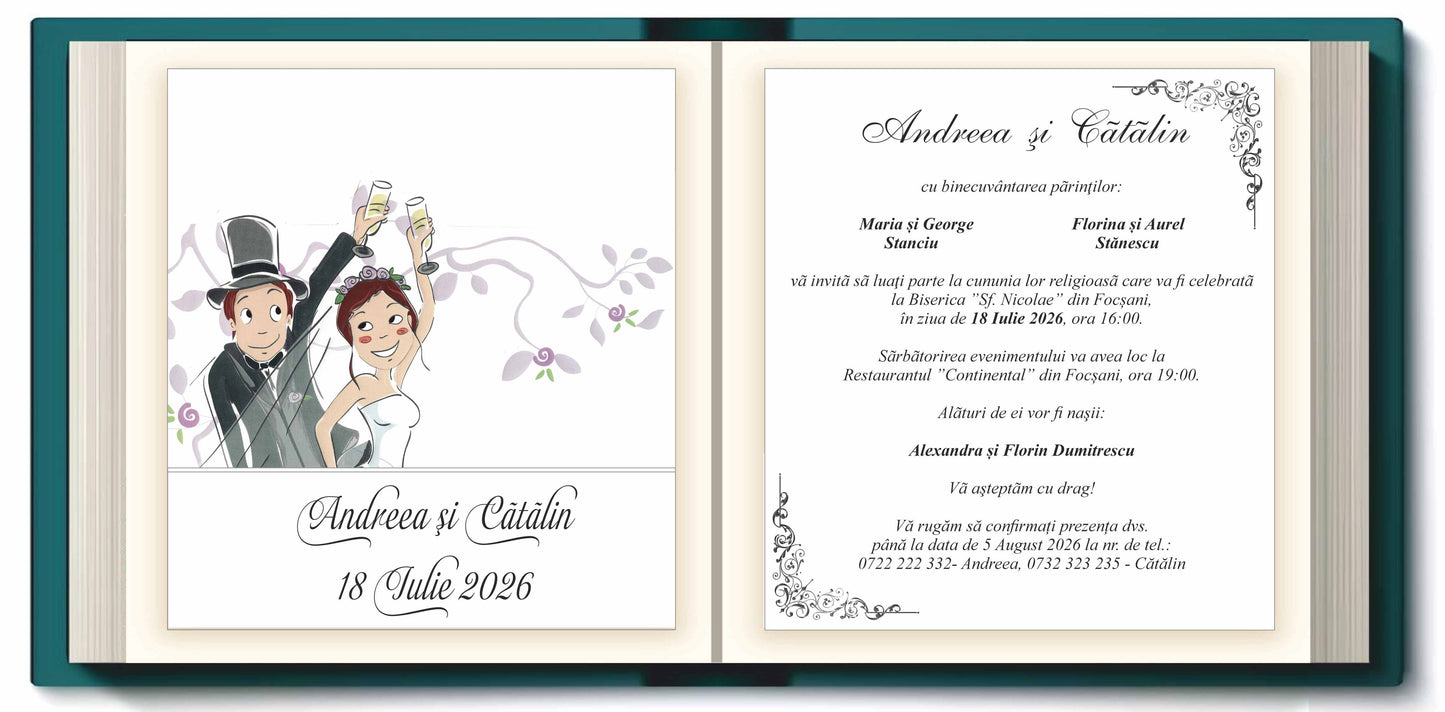 Invitatie NUNTA Digitala - cod 1058 - MirajulNuntii.ro