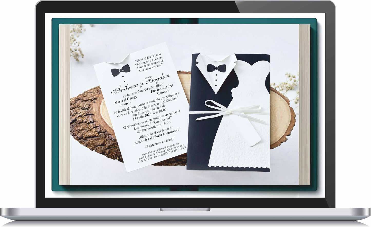 Invitatie NUNTA Digitala - cod 1158 - MirajulNuntii.ro