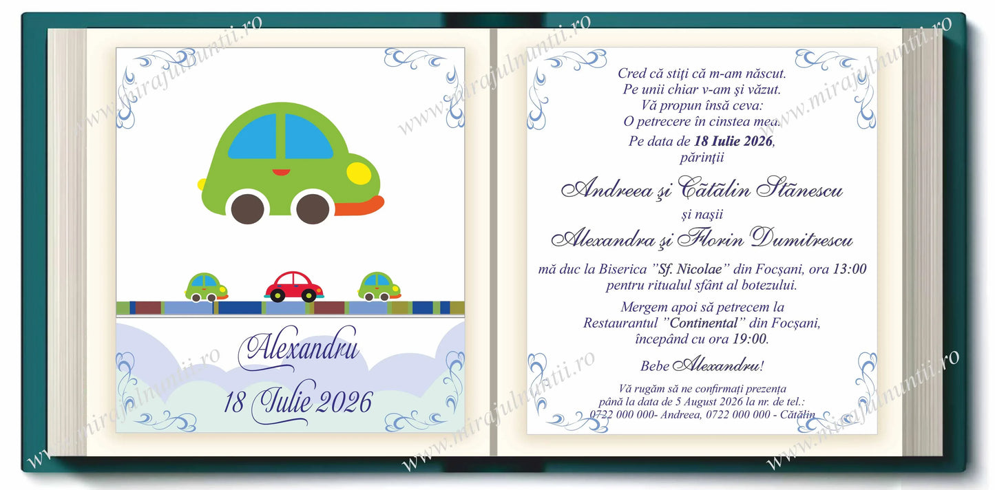 Invitatie BOTEZ Digitala - cod 1502 - MirajulNuntii.ro