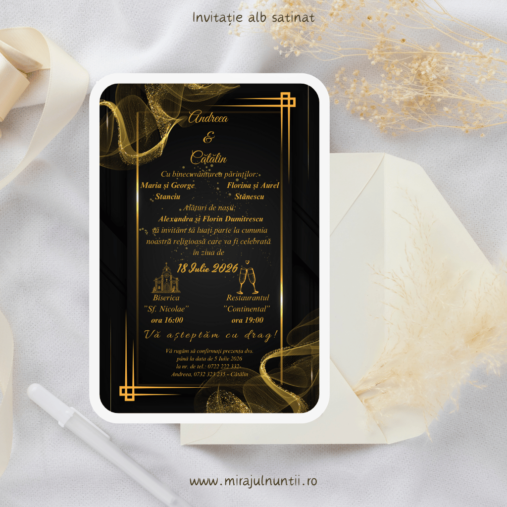 Invitatie nuntă cod Magnific C.6 - MirajulNuntii.ro