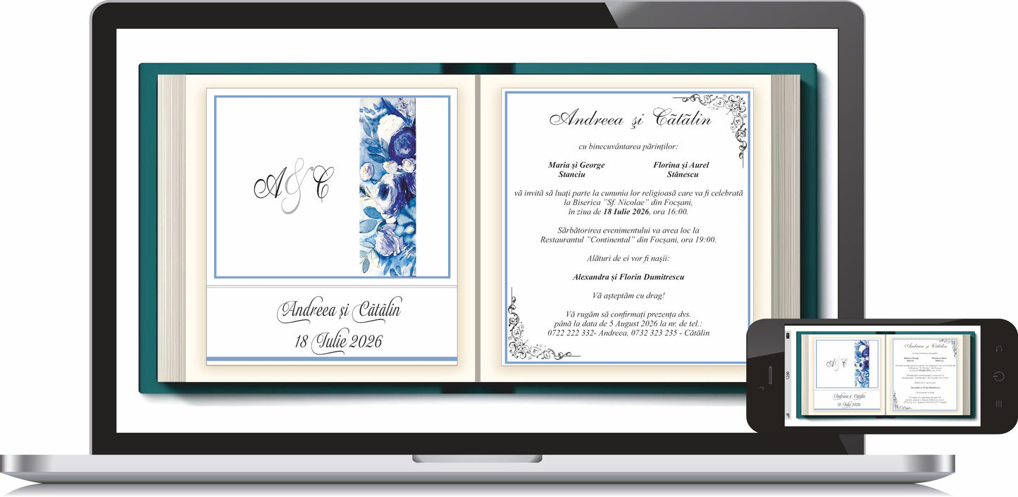 Invitatie NUNTA Digitala - cod 2022 - MirajulNuntii.ro