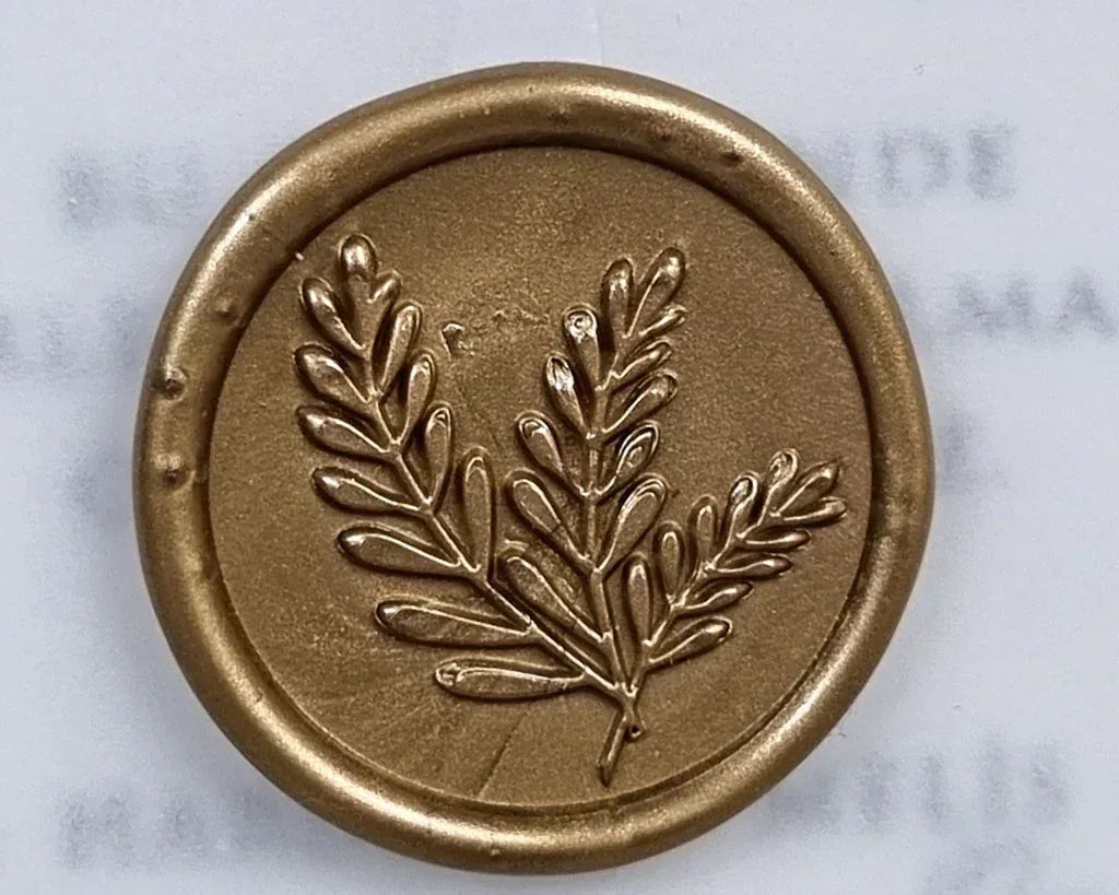 Sigilii {cod TH 1} din ceară naturală - model Auriu Crenguțe - MirajulNuntii.ro