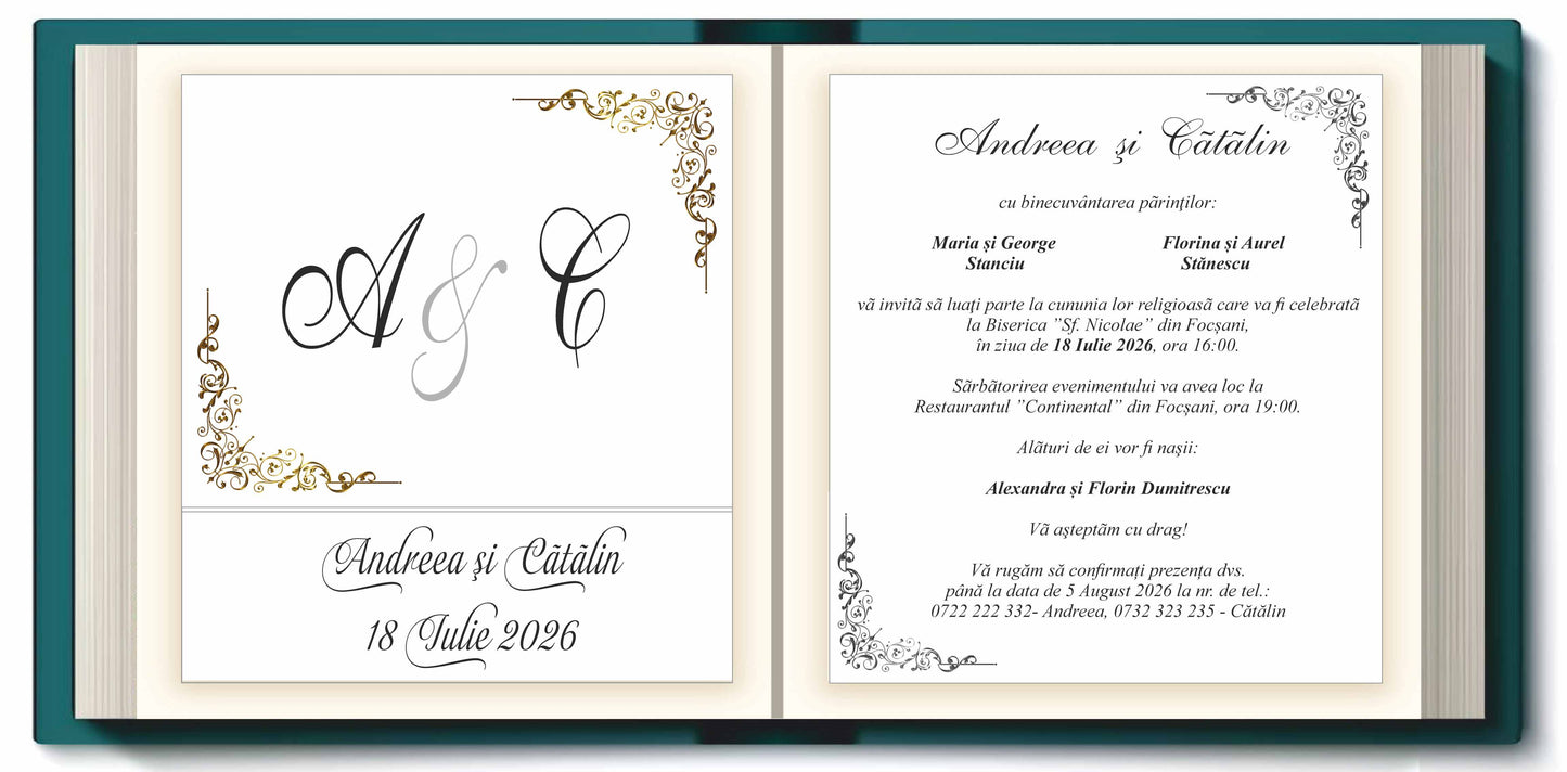 Invitatie NUNTA Digitala - cod 2028 - MirajulNuntii.ro