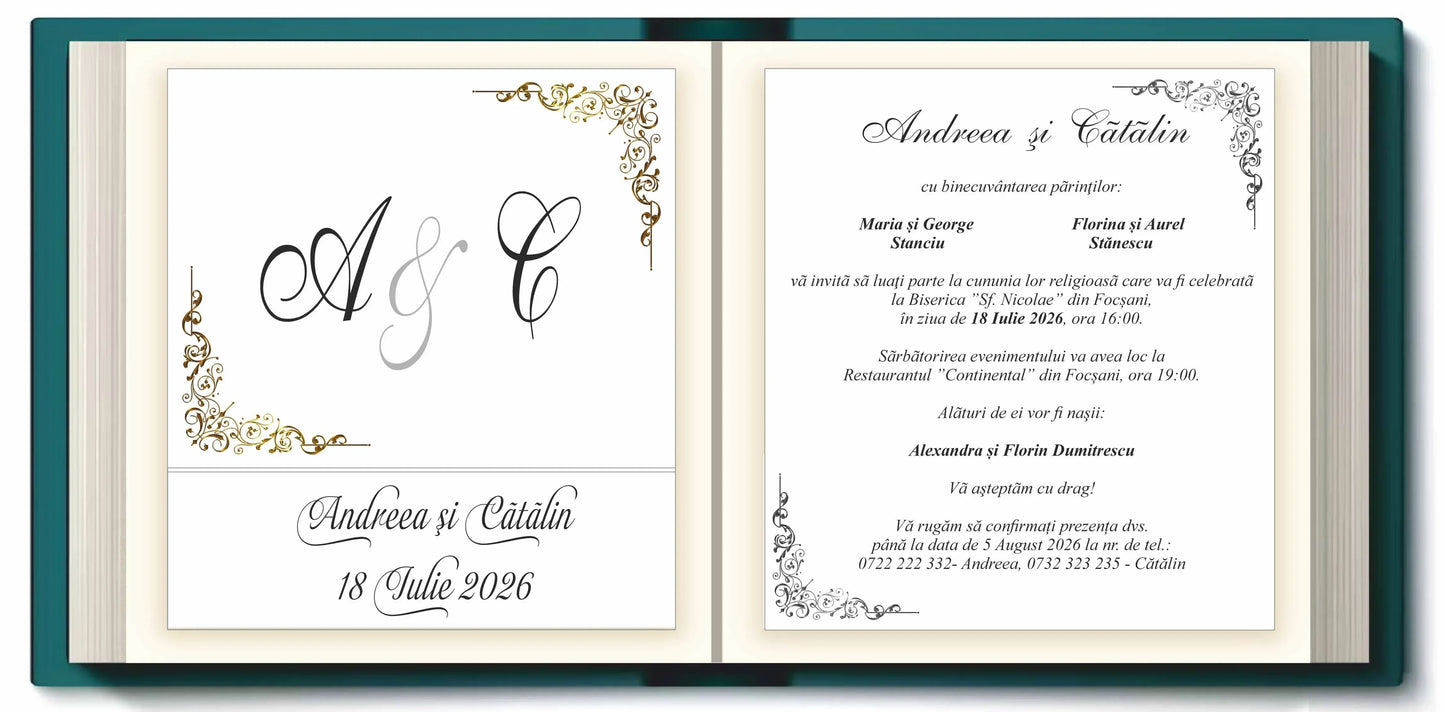 Invitatie NUNTA Digitala - cod 2028 - MirajulNuntii.ro