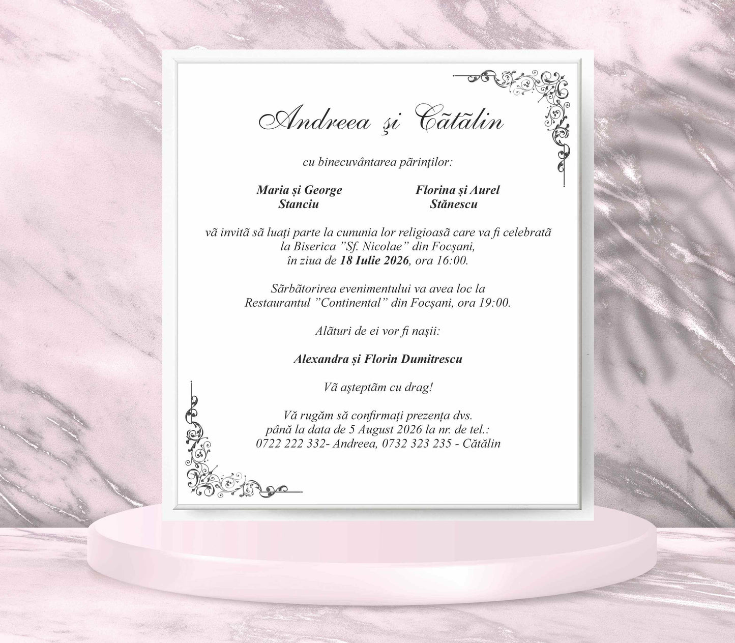 Invitatii nunta cod Miraj-20501 - MirajulNuntii.ro