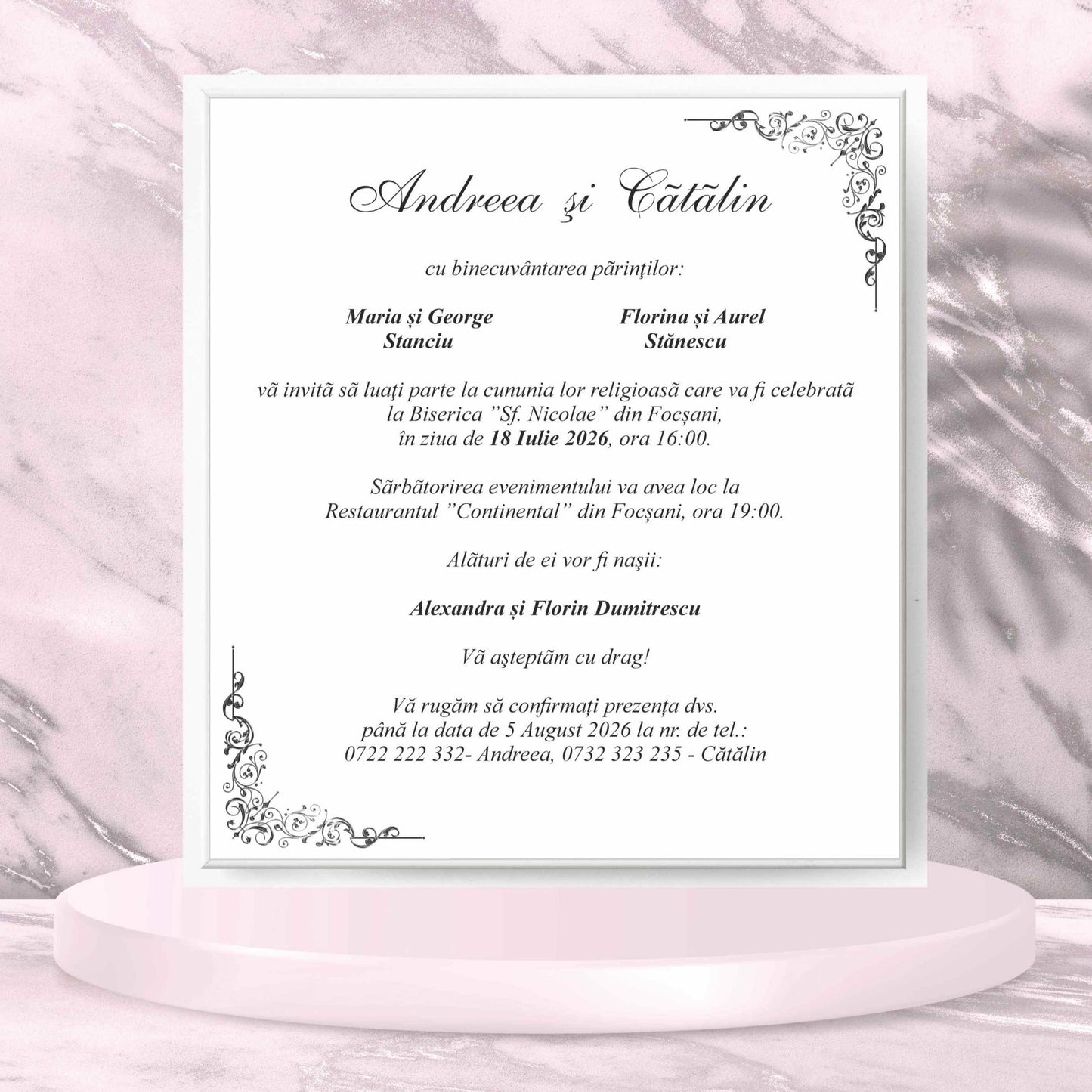 Invitatii nunta cod Miraj-20281 - MirajulNuntii.ro