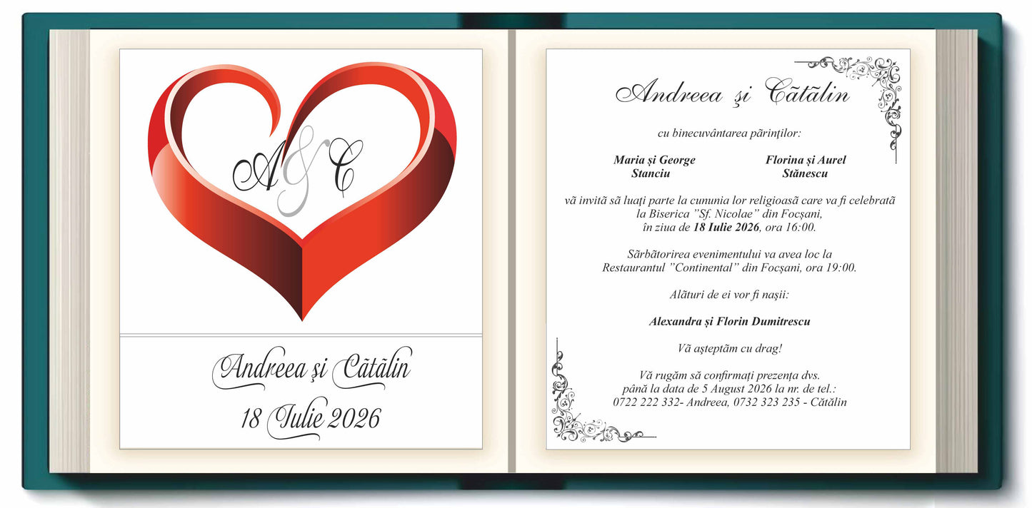 Invitatie NUNTA Digitala - cod 2050 - MirajulNuntii.ro