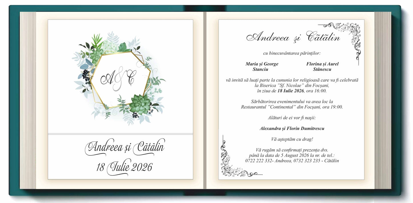 Invitatie NUNTA Digitala - cod 20591 - MirajulNuntii.ro