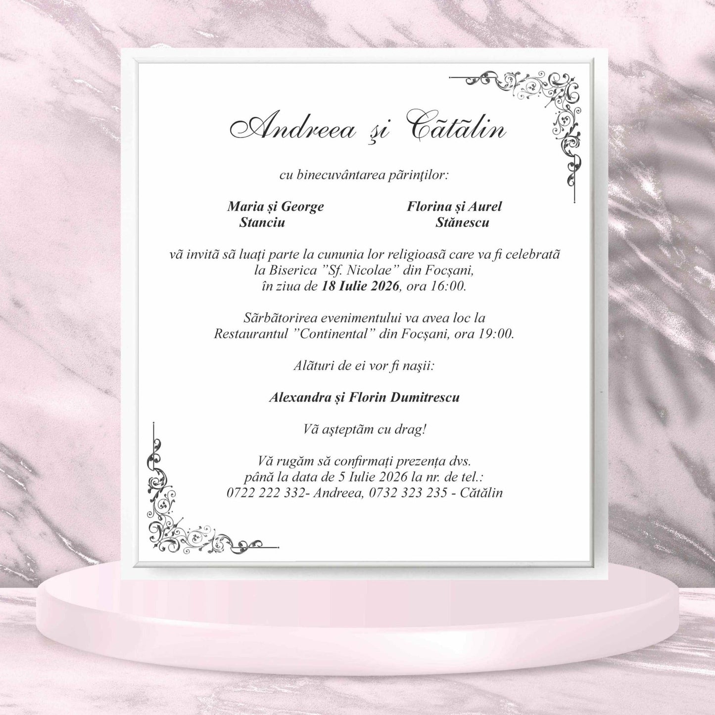 Invitatii nunta cod Miraj-6010 - MirajulNuntii.ro