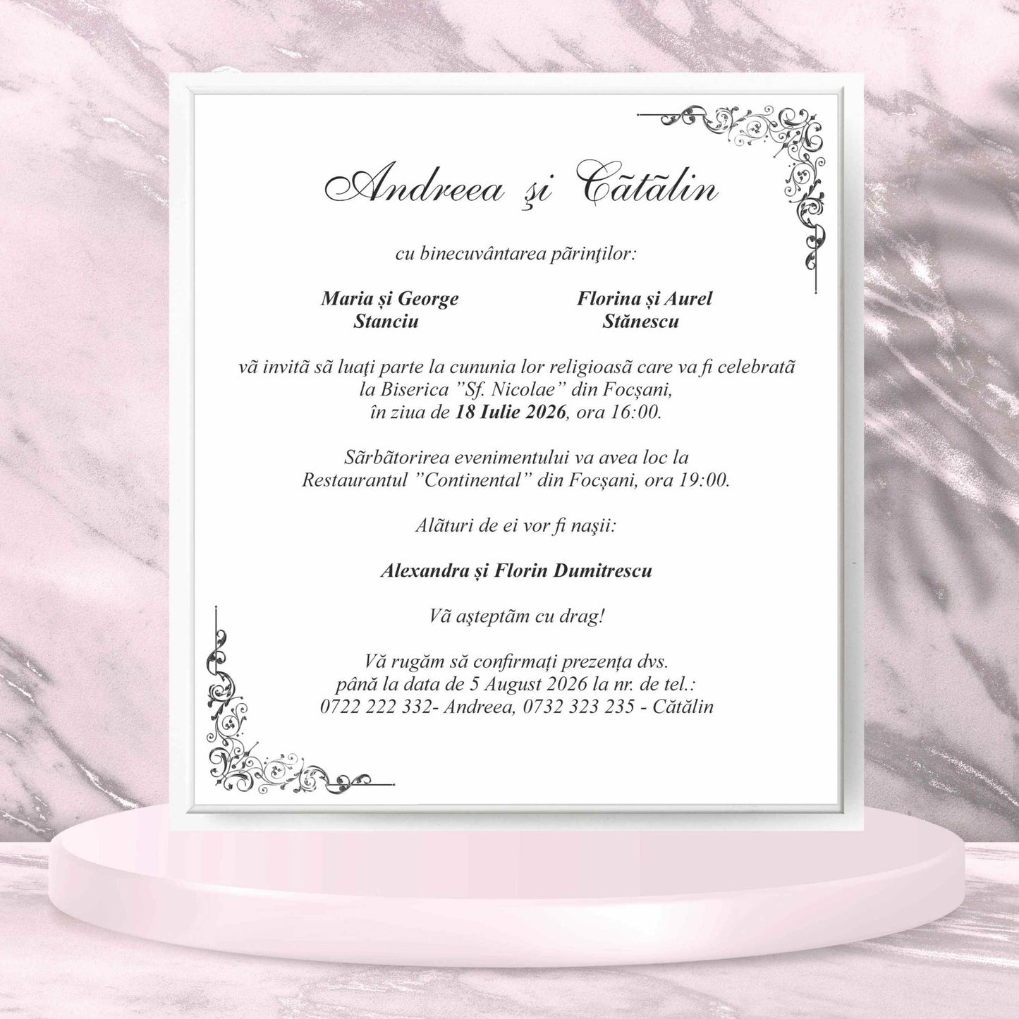 Invitatii nunta si botez cod Miraj-20791 - Mirajul Nuntii