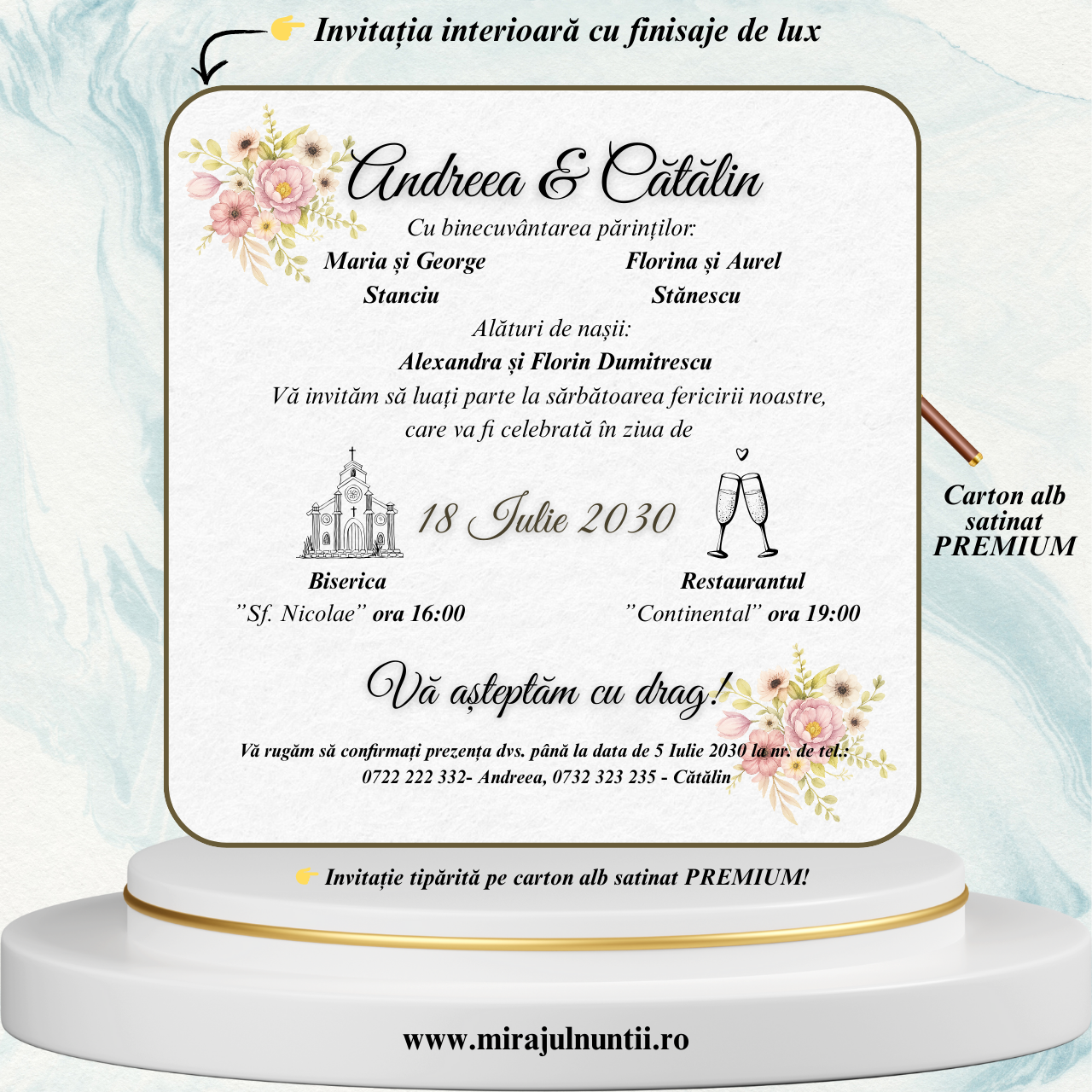 Invitatii nunta cod Miraj 7721