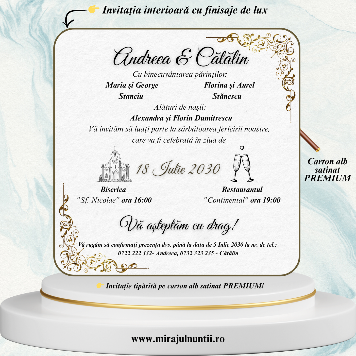 Invitatii nunta cod Miraj-20281