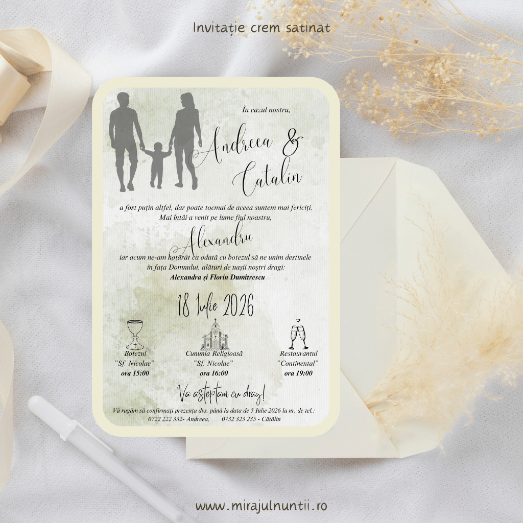 Invitatie cod Magnific C.26 Nuntă și Botez - MirajulNuntii.ro