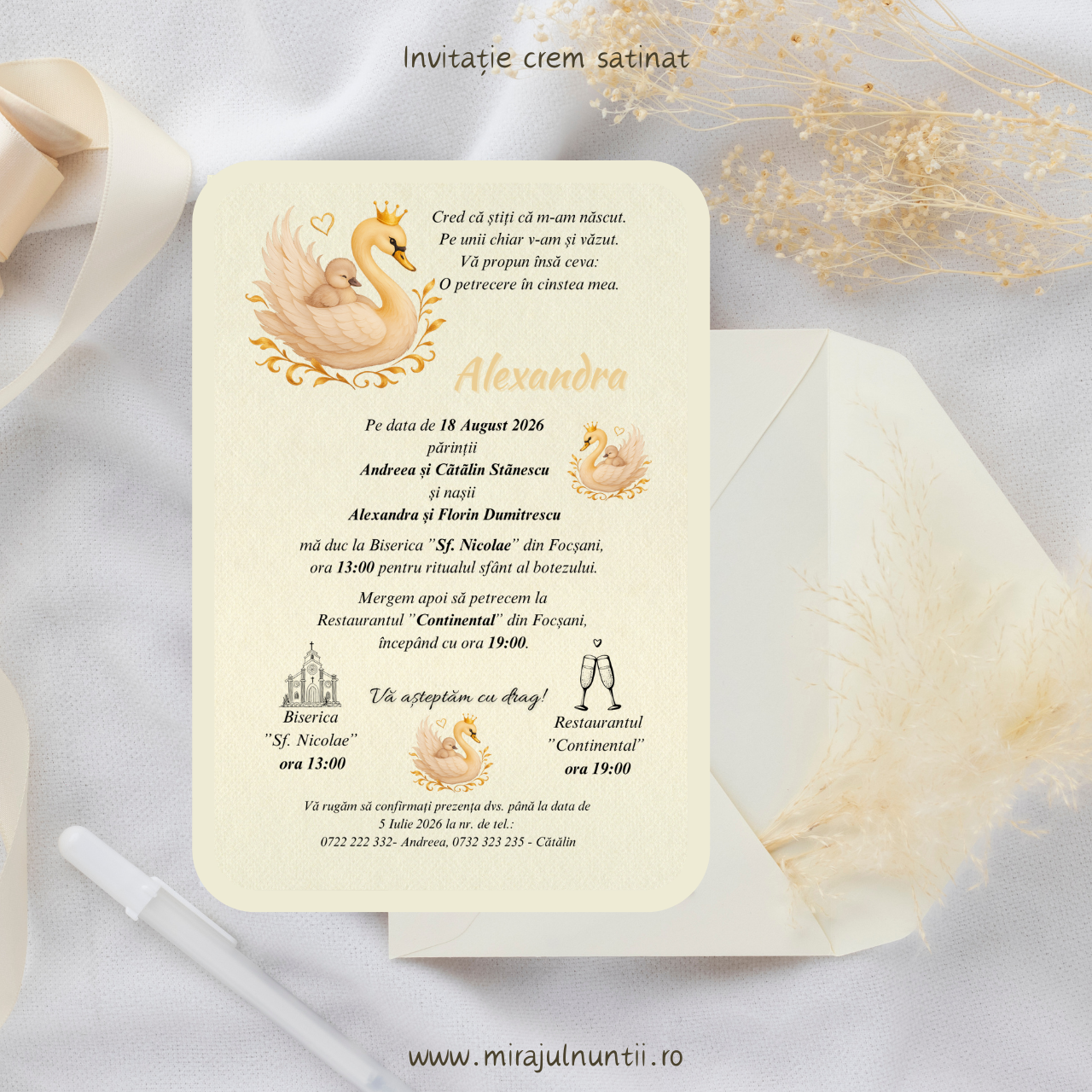 Invitație de botez cod Magnific B.18-20018