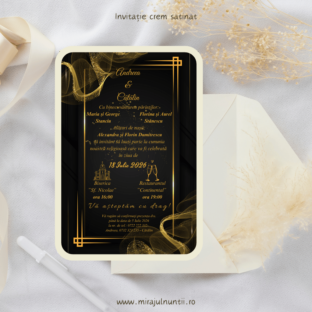 Invitatie nuntă cod Magnific C.6 - MirajulNuntii.ro