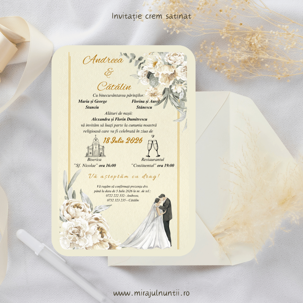 Invitatie nuntă cod Magnific C.8 - MirajulNuntii.ro