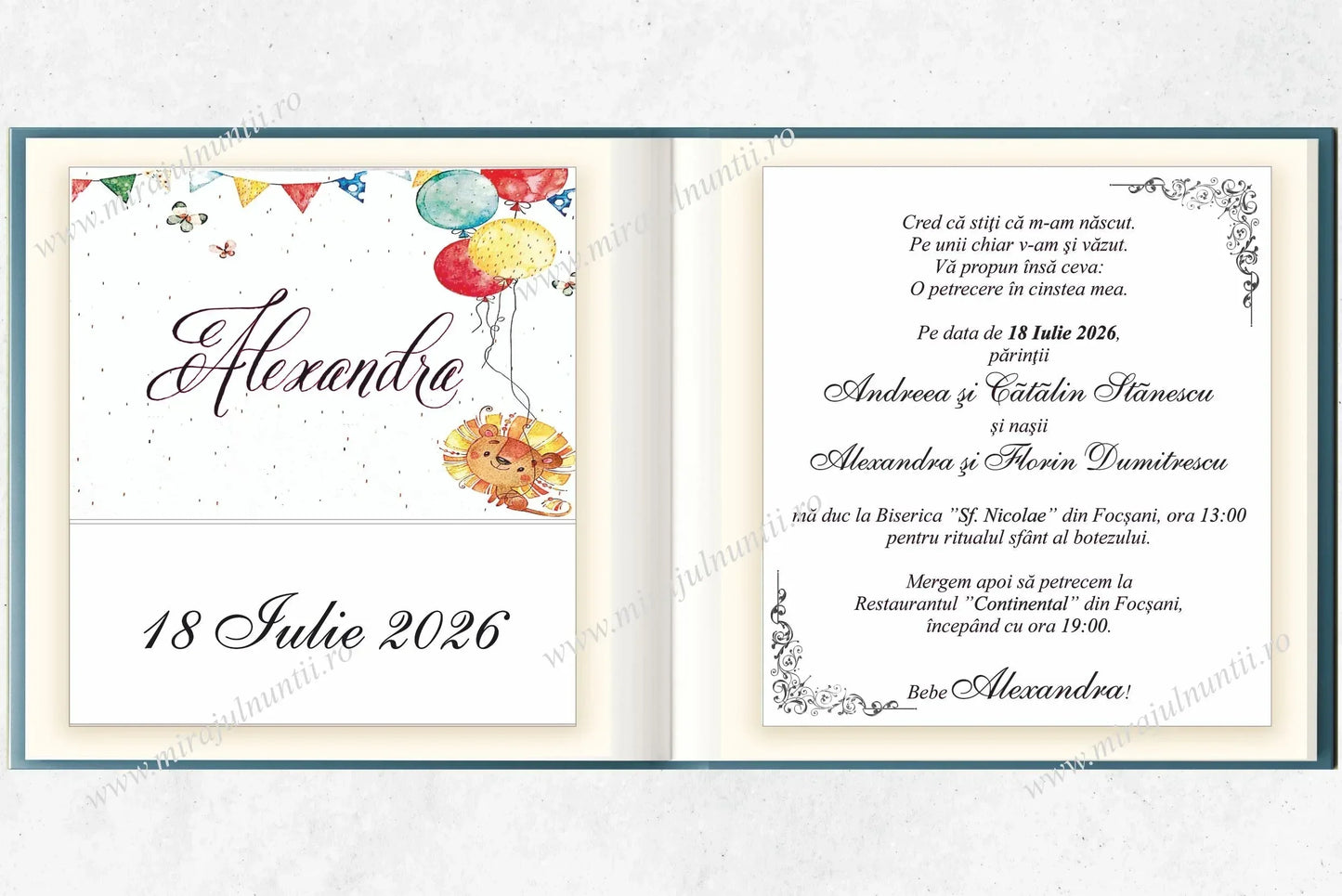 Invitatie BOTEZ Digitala - cod 3456 - MirajulNuntii.ro