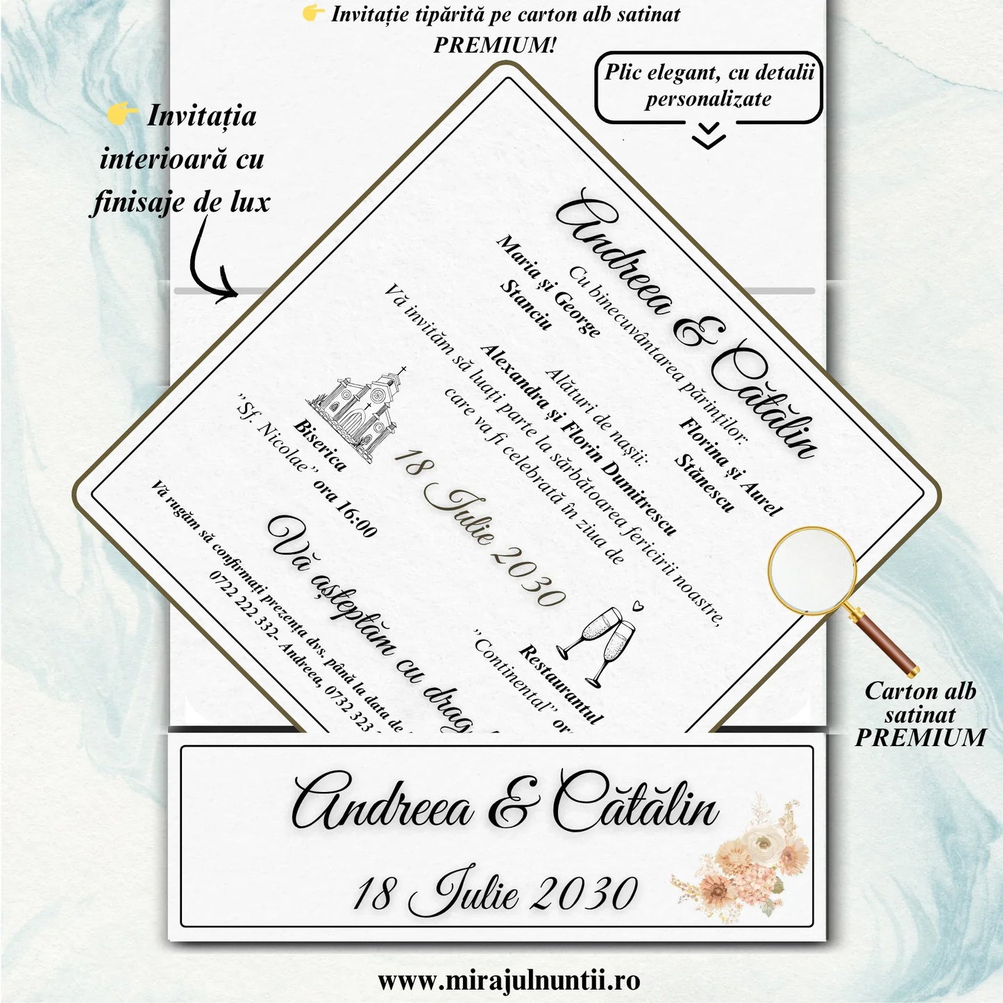 Invitatii nunta cod Miraj-10044 - MirajulNuntii.ro