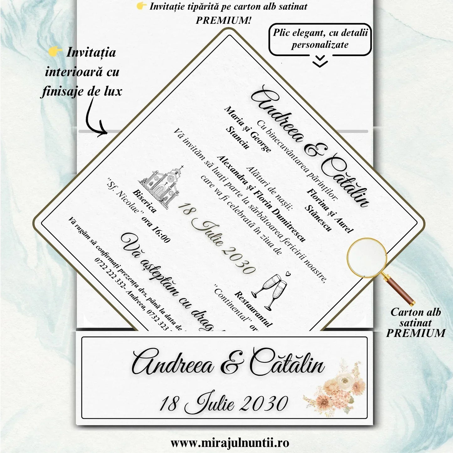 Invitatii nunta cod Miraj-10044 - MirajulNuntii.ro