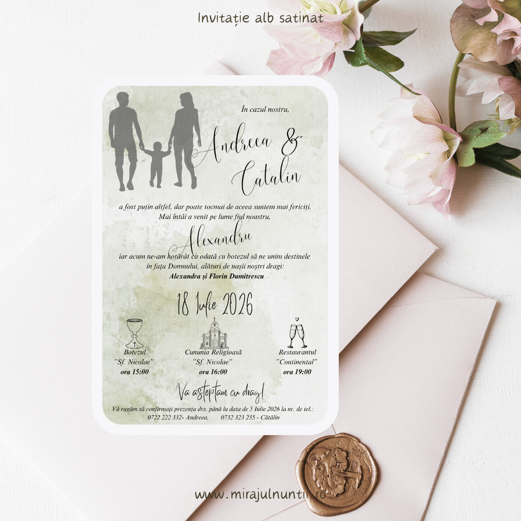 Invitatie cod Magnific C.26 Nuntă și Botez - MirajulNuntii.ro