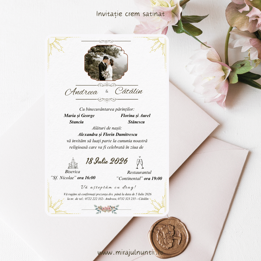 Invitatie nuntă cod Magnific C.2 - MirajulNuntii.ro