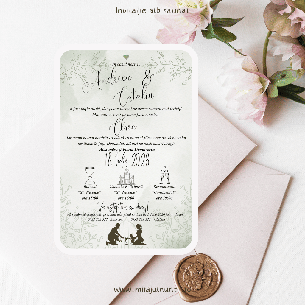 Invitatie cod Magnific C.15 nunta si botez - MirajulNuntii.ro