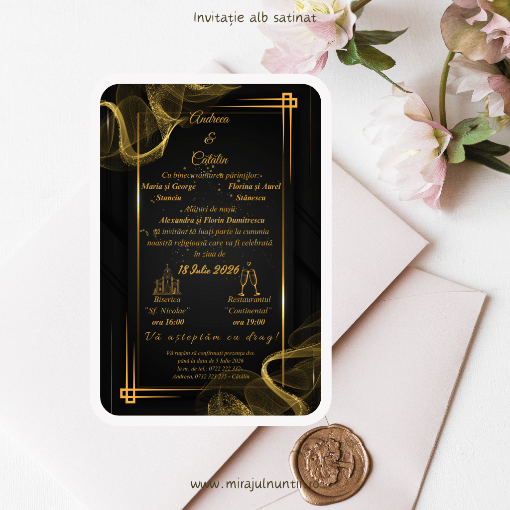Invitatie nuntă cod Magnific C.6 - MirajulNuntii.ro
