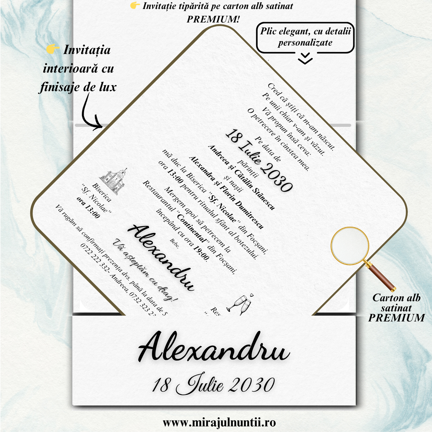 Invitatii botez cod Miraj - 7601