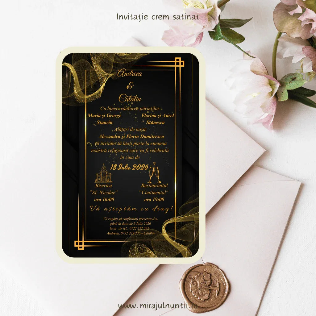 Invitație nuntă cod Magnific C.6-10006 - MirajulNuntii.ro