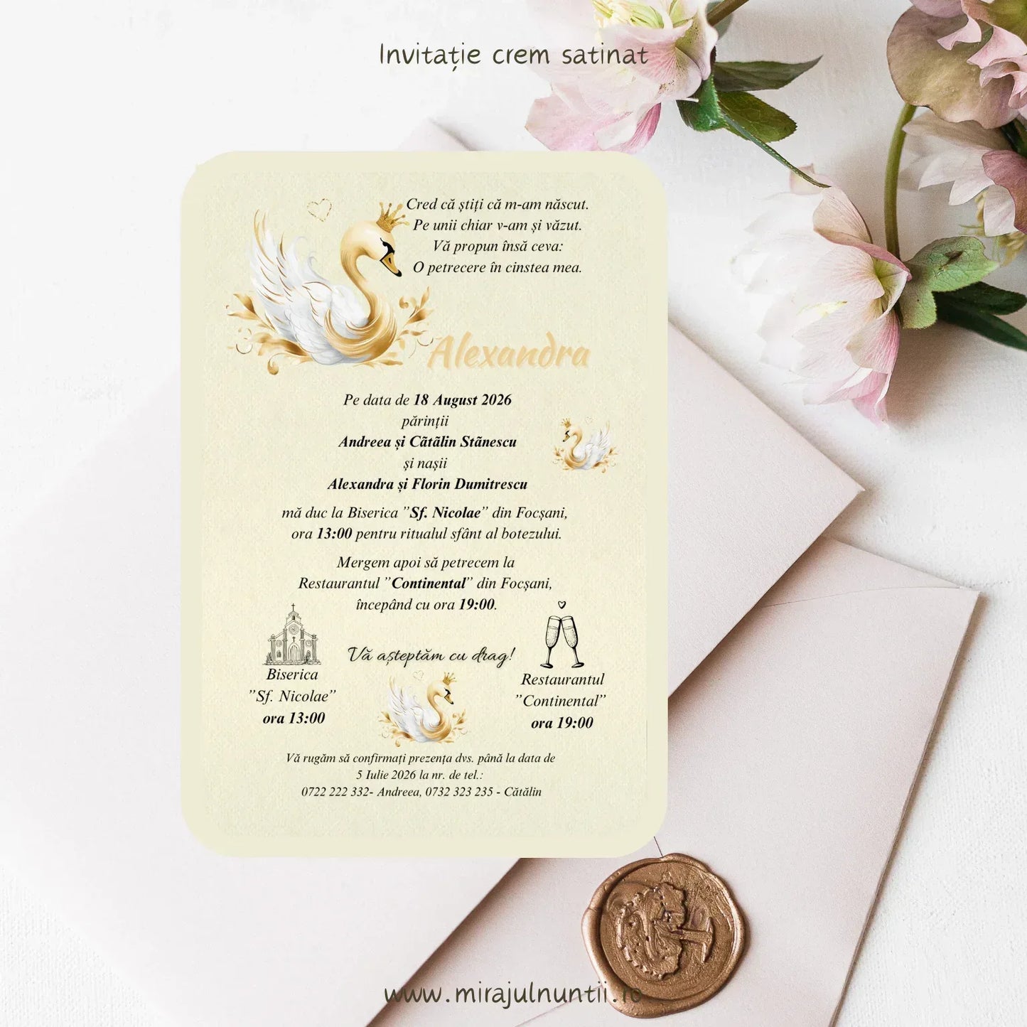 Invitație de botez cod Magnific B.17-20017 - MirajulNuntii.ro