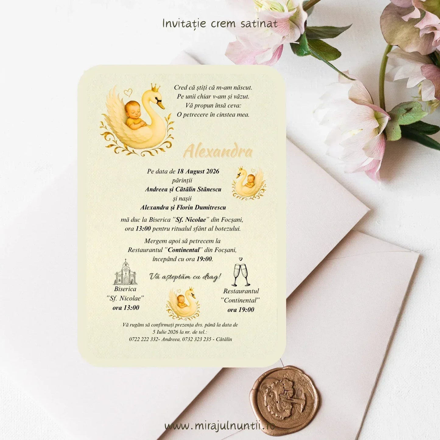 Invitație de botez cod Magnific B.19-20019 - MirajulNuntii.ro