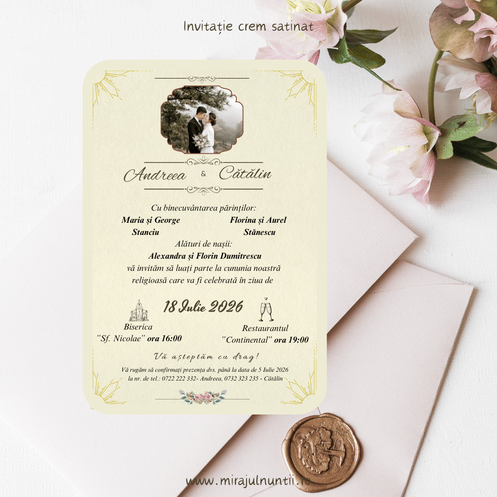 Invitatie nuntă cod Magnific C.2 - MirajulNuntii.ro