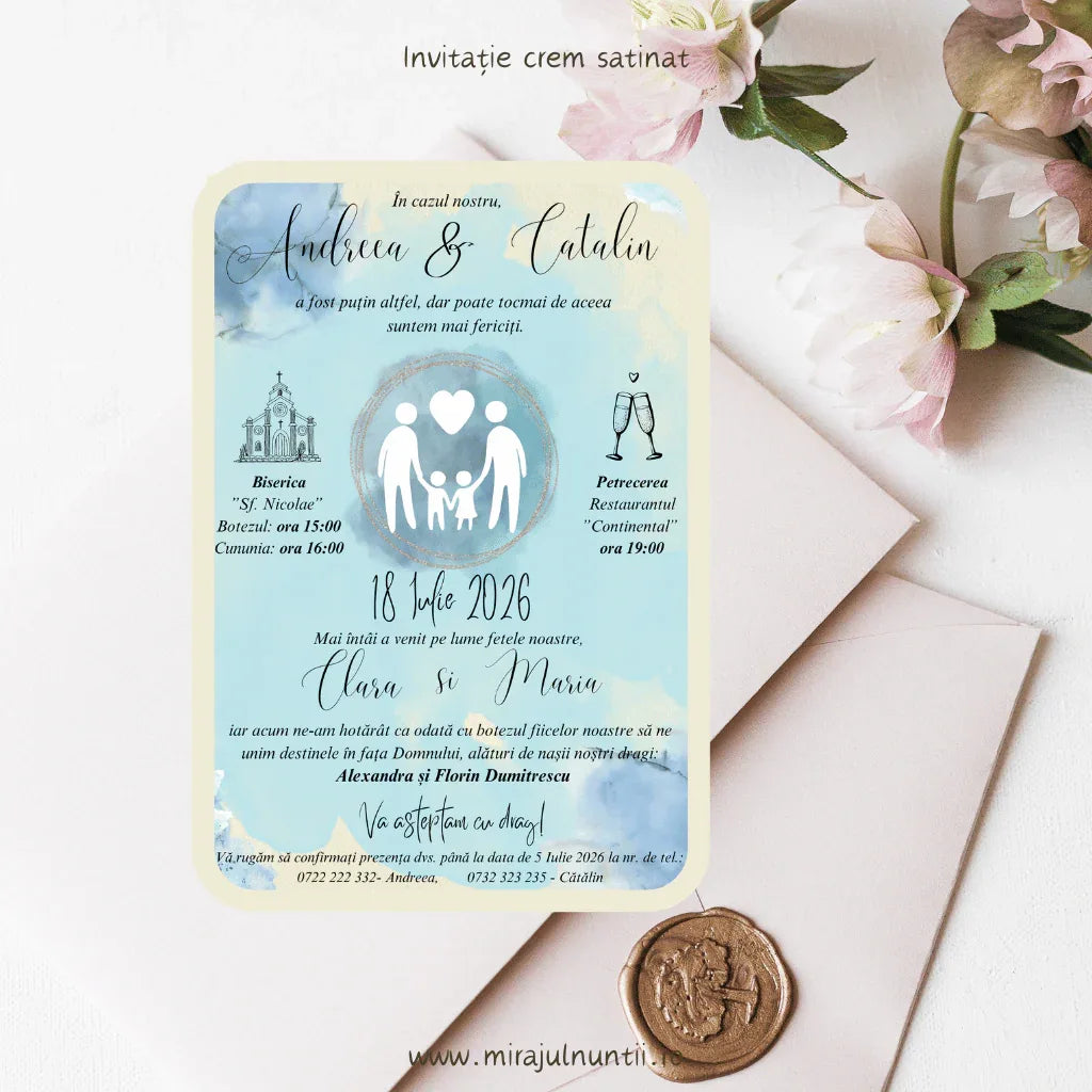 Invitație nuntă și botez cod Magnific C.17-10017 - MirajulNuntii.ro