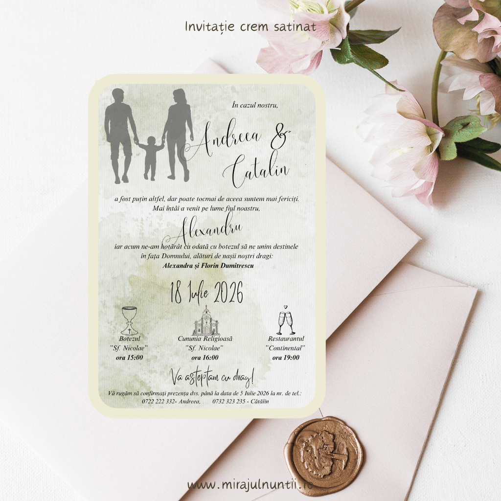 Invitatie cod Magnific C.26 Nuntă și Botez - MirajulNuntii.ro