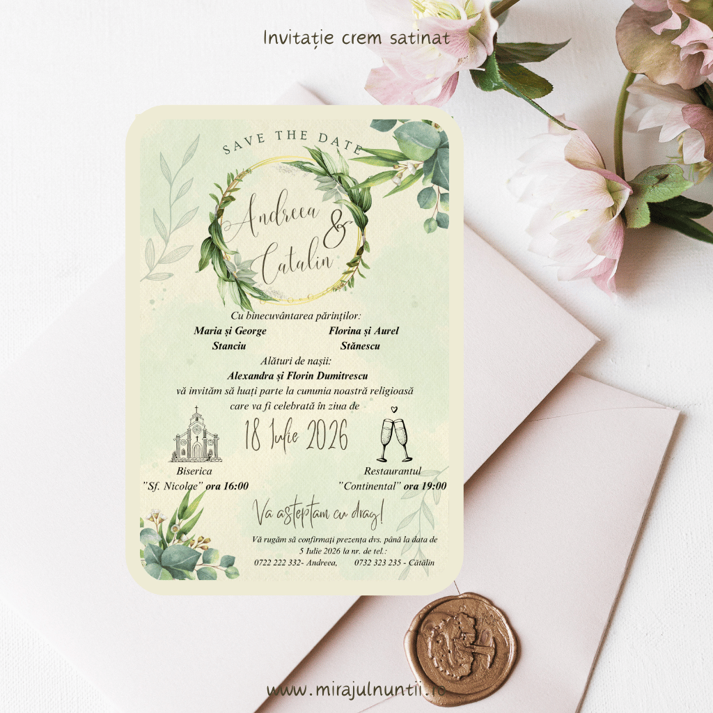 Invitație cod Magnific C.25 - MirajulNuntii.ro