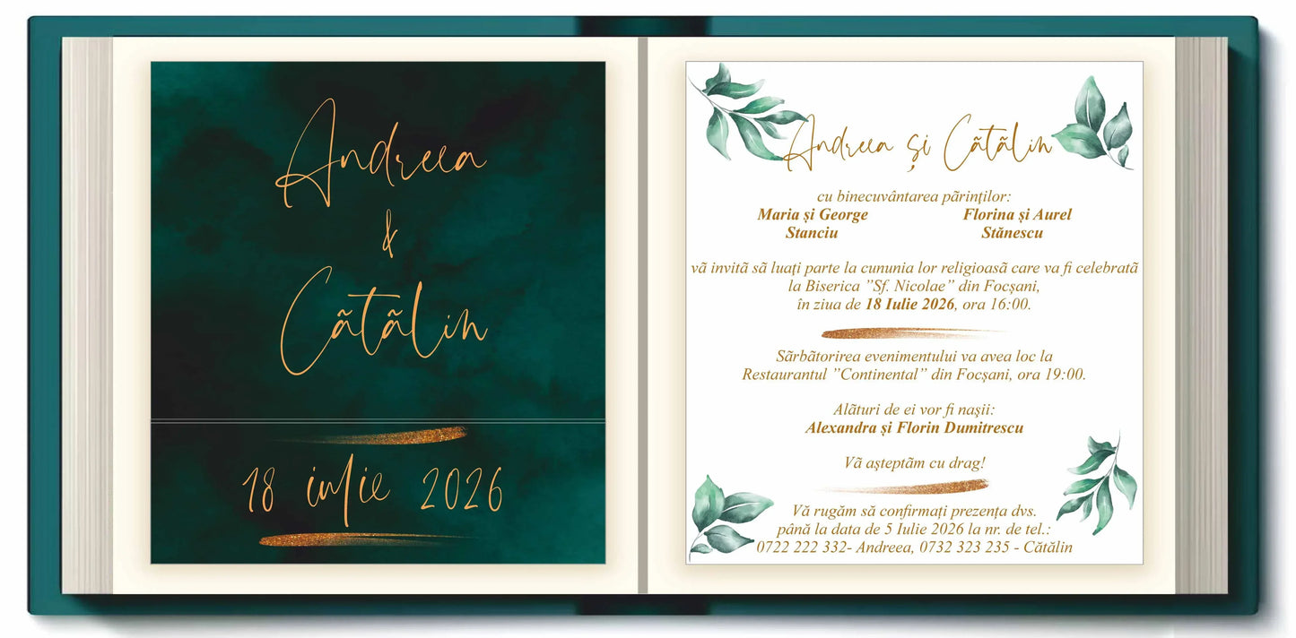 Invitatie NUNTA Digitala - cod 5022.1 - MirajulNuntii.ro