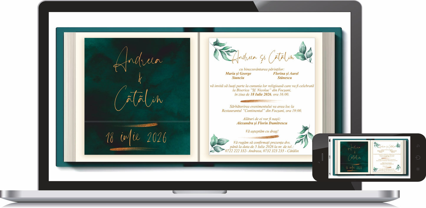 Invitatie NUNTA Digitala - cod 5022.1 - Mirajul Nuntii