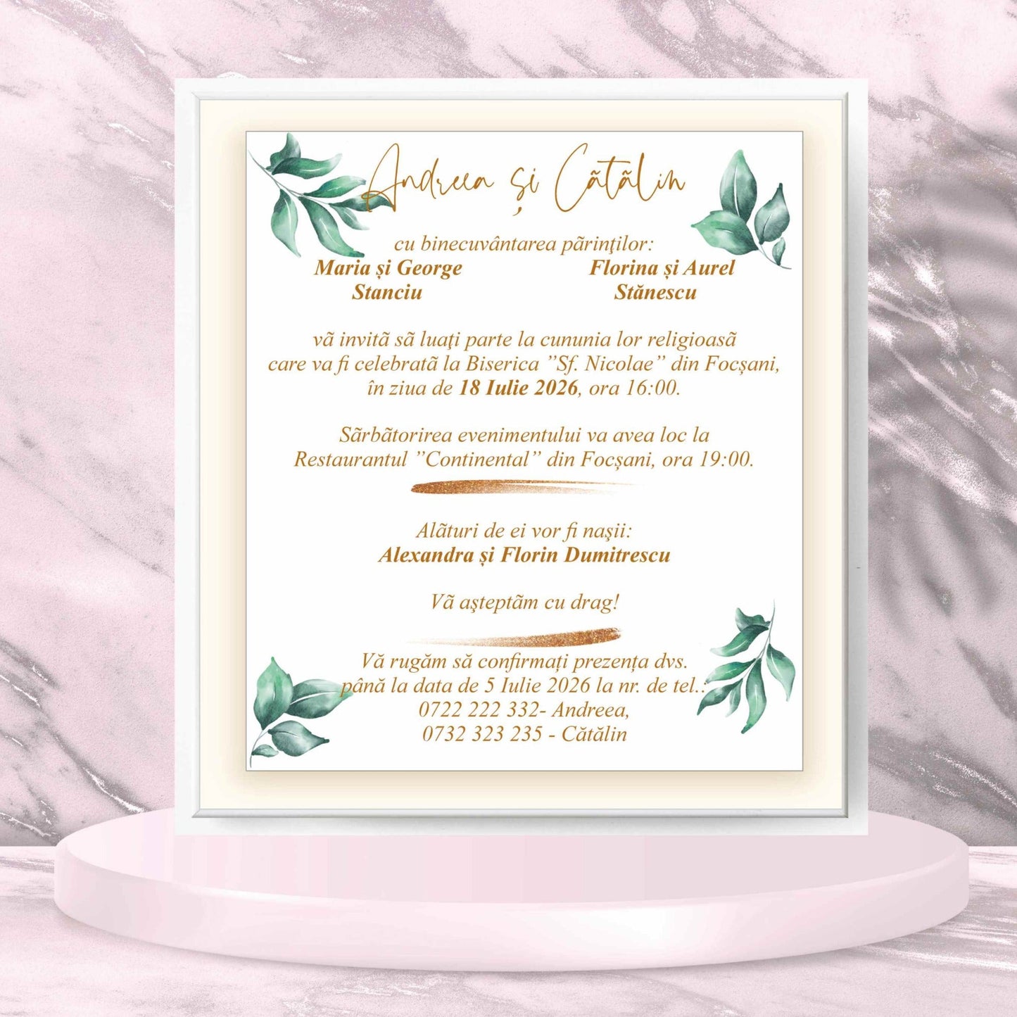 Invitatii nunta cod Miraj-5022 - Mirajul Nuntii