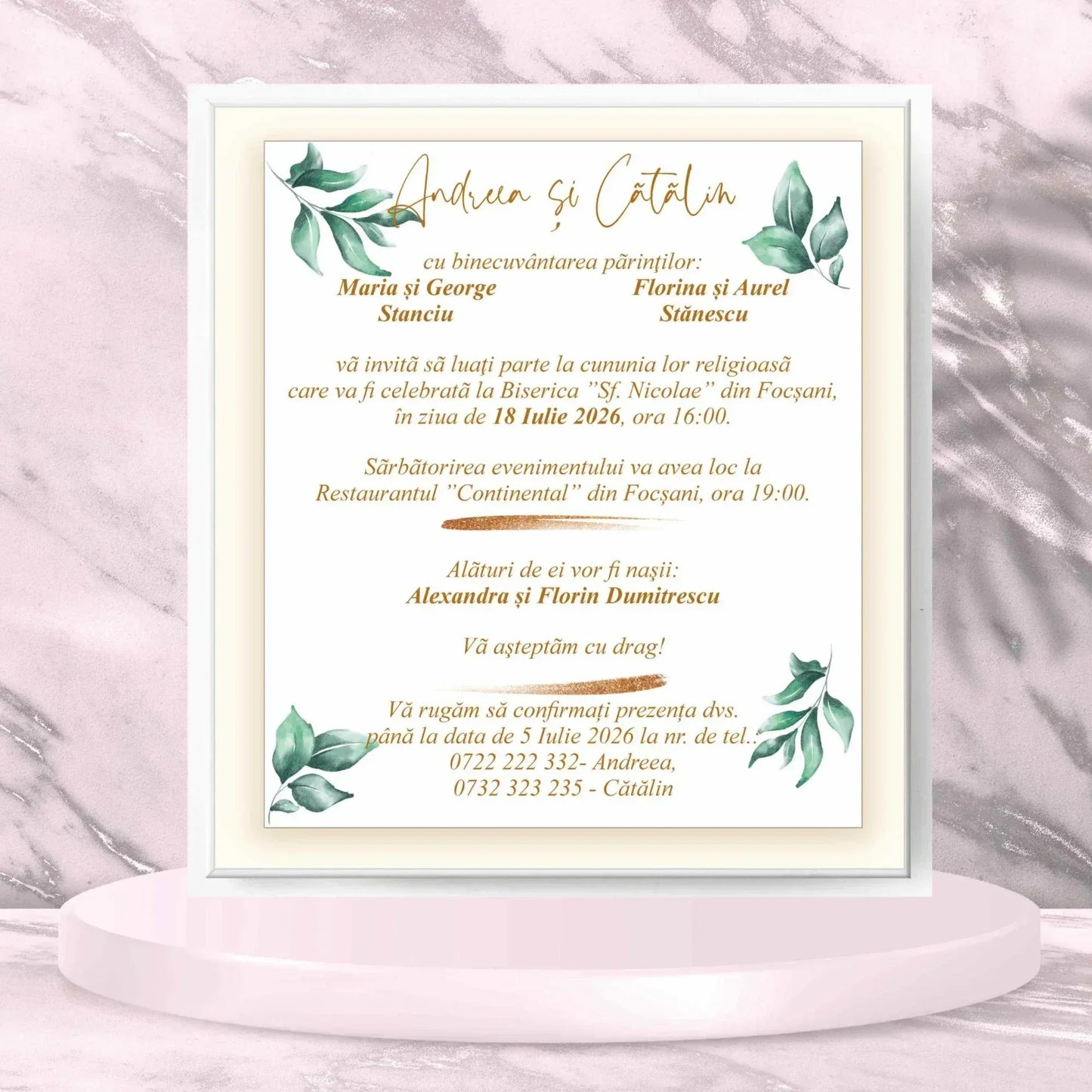Invitatii nunta cod Miraj-5022 - MirajulNuntii.ro