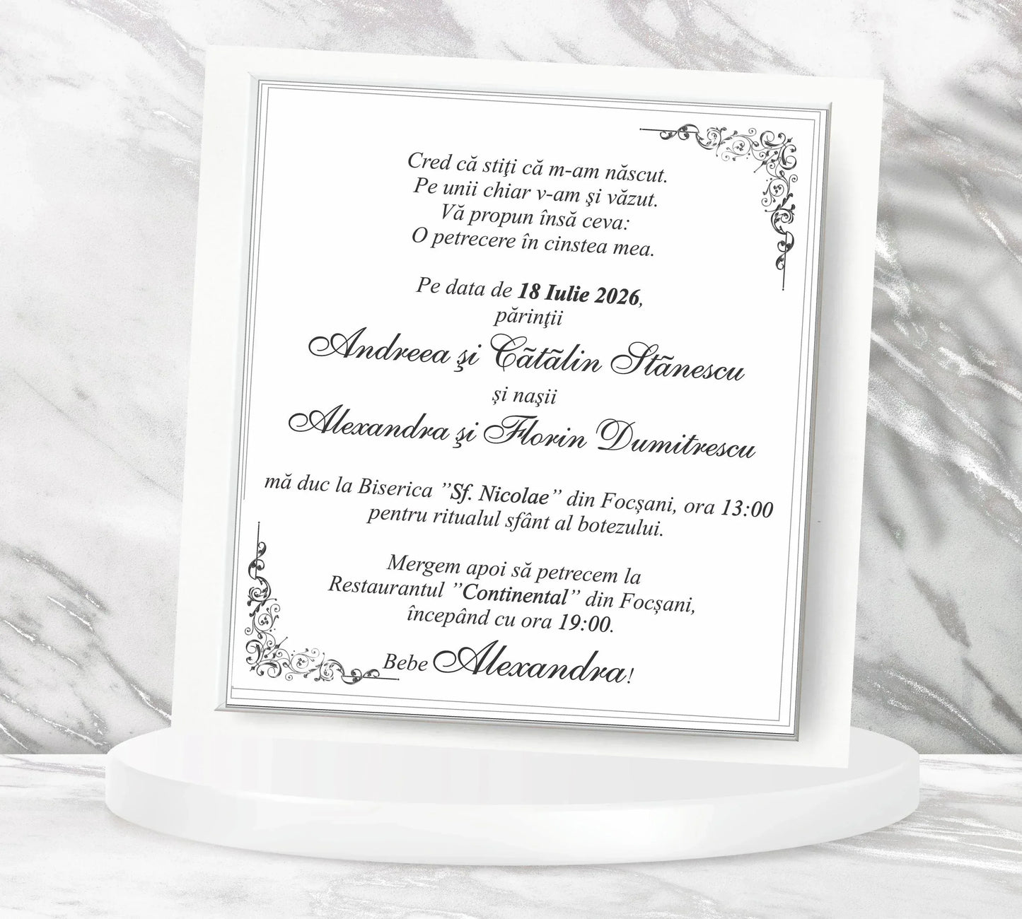 Invitatii botez cod Miraj - 6036 - MirajulNuntii.ro
