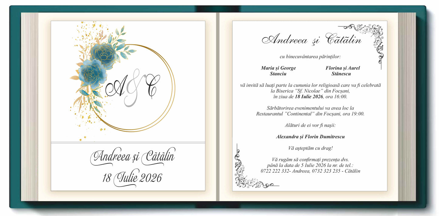 Invitatie NUNTA Digitala - cod 5044 - MirajulNuntii.ro