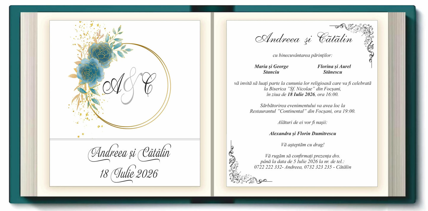 Invitatie NUNTA Digitala - cod 5044 - MirajulNuntii.ro